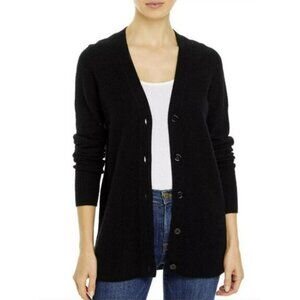 C By Bloomingdales Cashmere Grandpa Cardigan Black Sweater Small NWT